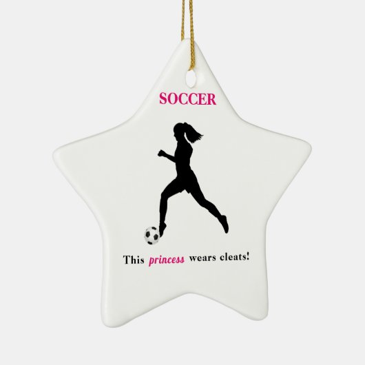 Soccer Star "Princess draagt cleats" Keramisch Ornament (Rechts)