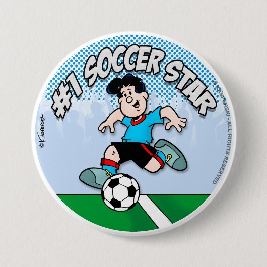 Soccer Star Ronde Button 7,6 Cm (Voorkant)
