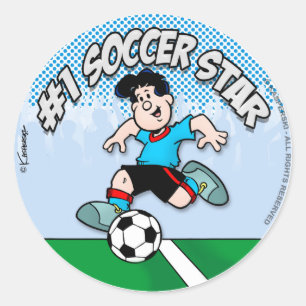 Soccer Star Ronde Sticker