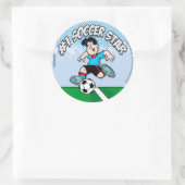 Soccer Star Ronde Sticker (Tas)