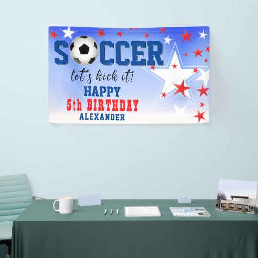 Soccer Star verjaardagsfeest aankondiging Spandoek (Beurs)