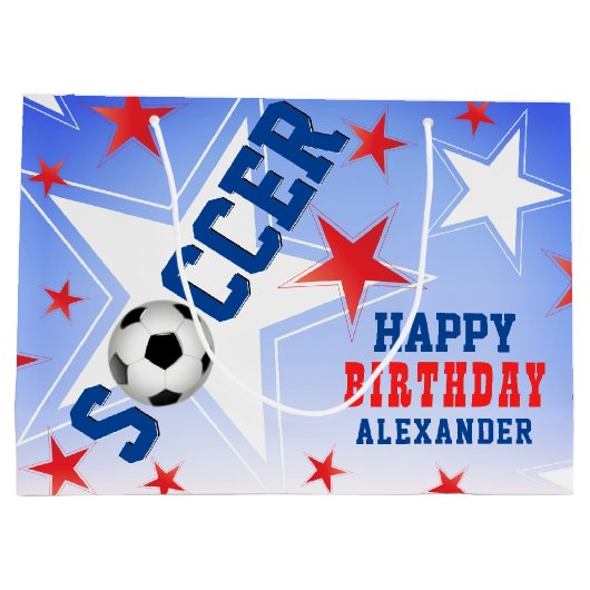 Soccer Star verjaardagsfeestje Groot Cadeauzakje (Achterkant)