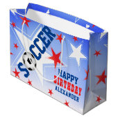 Soccer Star verjaardagsfeestje Groot Cadeauzakje (Achterkant Gekanteld)