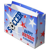 Soccer Star verjaardagsfeestje Groot Cadeauzakje (Voorkant Gekanteld)