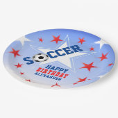 Soccer Star verjaardagsfeestje Papieren Bordje (Gekanteld)