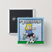 Soccer Star Vierkante Button 5,1 Cm (Voorkant /achterkant)