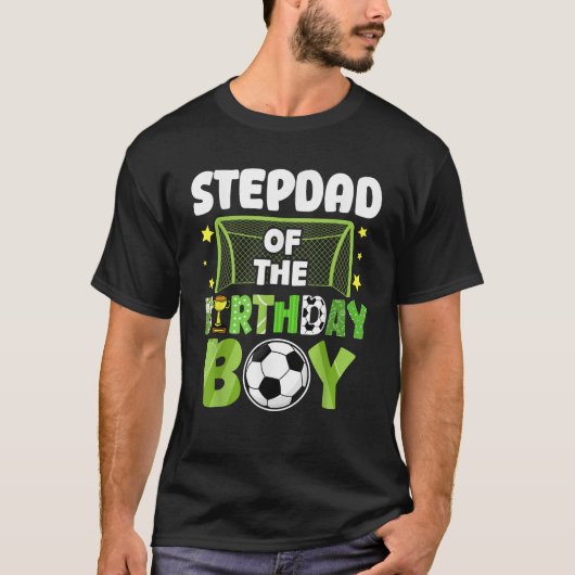 Soccer Stepdad Birthday Boy Party Soccer Family Ma T-shirt (Voorkant)