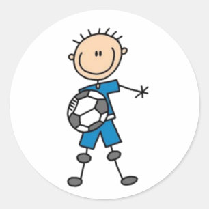 Soccer Stick Figuur Ronde Sticker