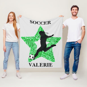 Soccer Superstar Fleece Blanket met naam