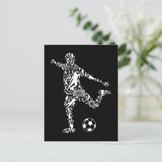 Soccer Symbols Scorer Soccer Player Briefkaart (Staand voorkant)