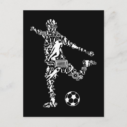 Soccer Symbols Scorer Soccer Player Briefkaart (Voorkant)