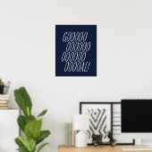 Soccer target navy blue poster (Thuiskantoor)