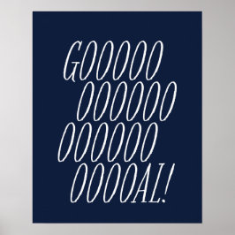 Soccer target navy blue poster