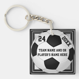 Soccer Team Gifts PERSONALIZED with 3 Tekstvakken Sleutelhanger