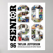 Soccer Team Senior 2026 Sports Photo Collage Poster (Voorkant)