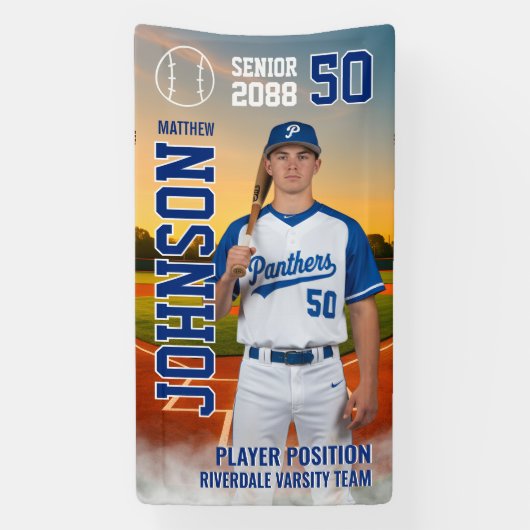 Soccer Team Senior Night Custom Player Photo Spandoek (Verticaal)