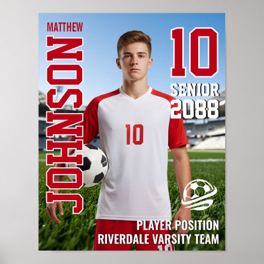 Soccer Team Senior Night Photo Custom Sports Poster (Voorkant)