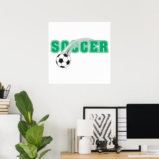 soccer text with ball design poster (Thuiskantoor)