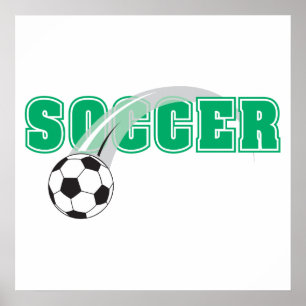 soccer text with ball design poster