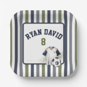 Soccer Theenmaal Party Papieren Bordje (Voorkant)