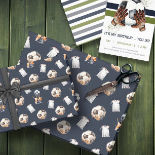 Soccer Thema Gift Wrap Cadeaupapier