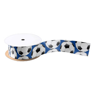 Soccer Theme Gift Ribbon Blue Satijnen Lint