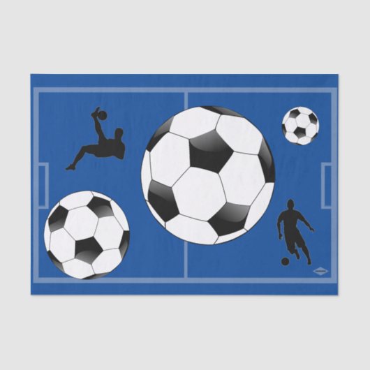 Soccer Theme Gift Tissue Paper Blue HAMbyWG Tissuepapier (Voorkant)