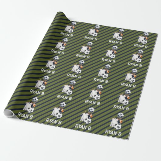 Soccer Theme Gift Wrap Cadeaupapier (Uitgerold)
