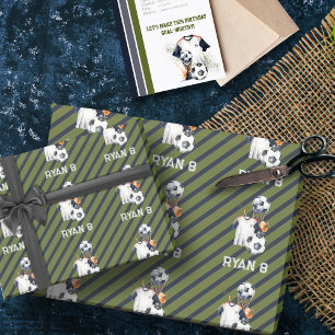 Soccer Theme Gift Wrap Cadeaupapier