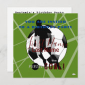Soccer ThMED Birthday Invitation HAMbWG Kaart (Voorkant / Achterkant)