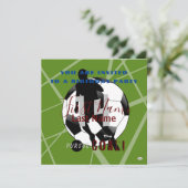 Soccer ThMED Birthday Invitation HAMbWG Kaart (Staand voorkant)