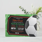 SOCCER TICKET Bar Bat Mitzvah Uitnodiging (Staand voorkant)