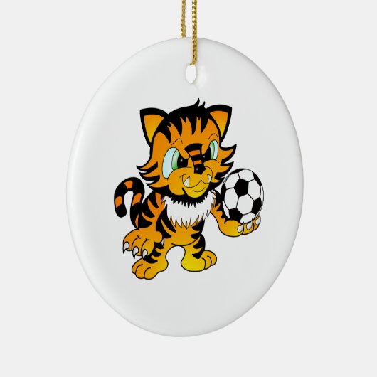 Soccer Tiger Keramisch Ornament (Rechts)