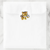 Soccer Tiger Ronde Sticker (Tas)