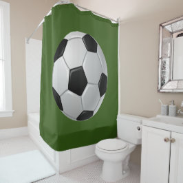 Soccer Tiled Text Design Shower Curtain Douchegordijn
