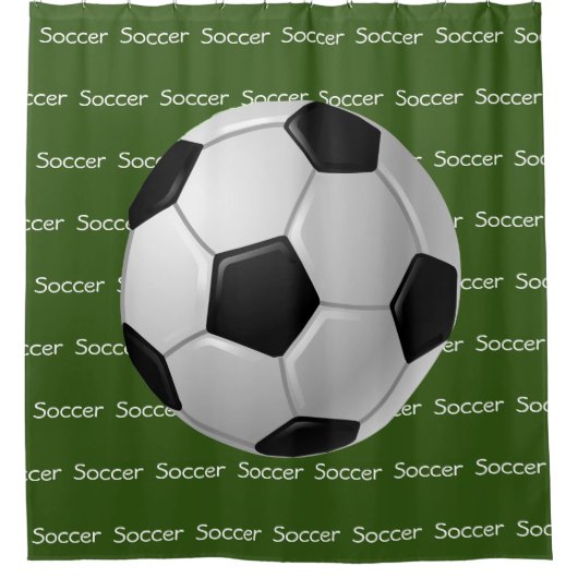 Soccer Tiled Text Design Shower Curtain Douchegordijn (Voorkant)