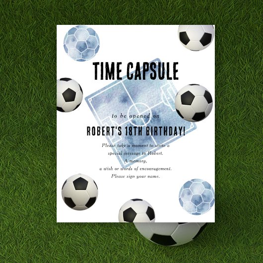 Soccer Time Capsule 1st birthday  Poster