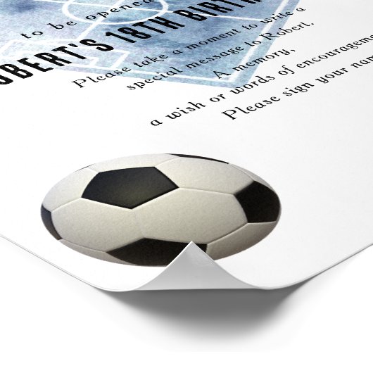 Soccer Time Capsule 1st birthday  Poster (Hoek)