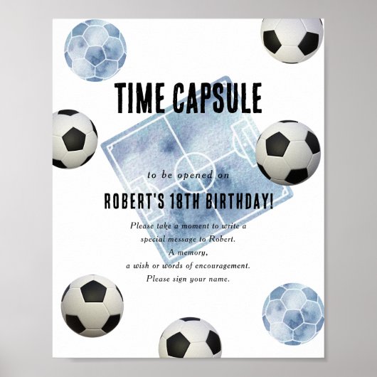Soccer Time Capsule 1st birthday  Poster (Voorkant)