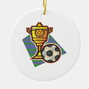 Soccer Trophy Keramisch Ornament
