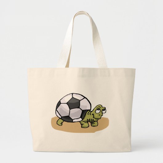 Soccer Turtle Grote Tote Bag (Voorkant)