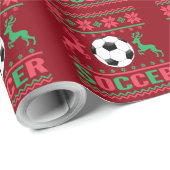 Soccer Ugly Holiday Sweater Cadeaupapier (Rol Hoek)
