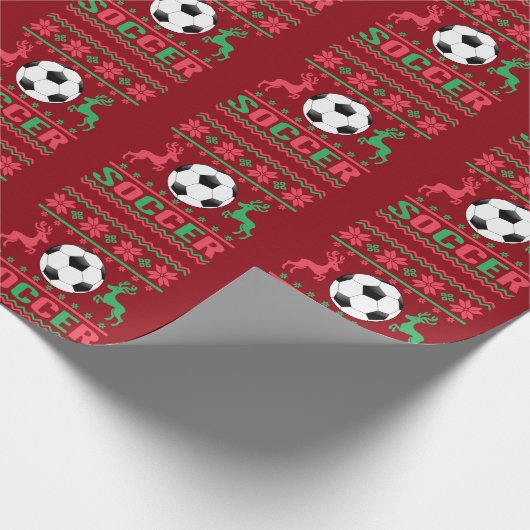 Soccer Ugly Holiday Sweater Cadeaupapier (Hoek)