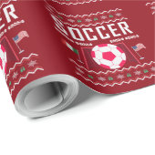 Soccer Ugly KerstSweater Cadeaupapier (Rol Hoek)