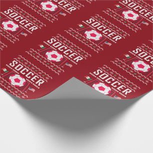 Soccer Ugly KerstSweater Cadeaupapier