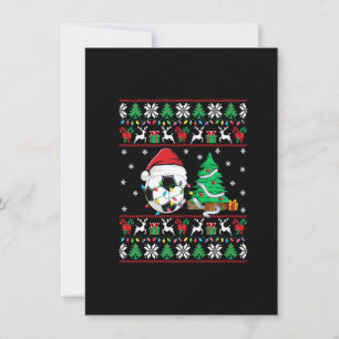 Soccer Ugly KerstSweater Soccer Xmas lampjes F Kaart