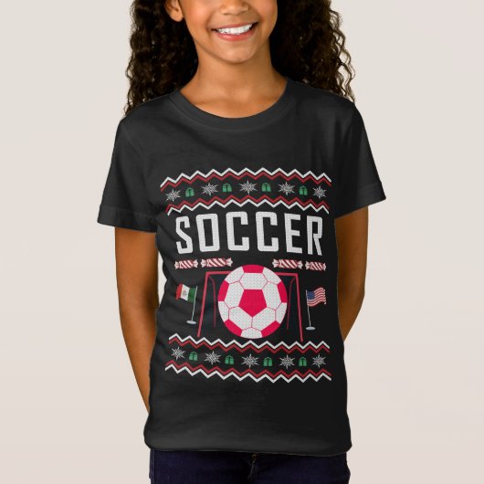 Soccer Ugly KerstSweater T-shirt (Voorkant)