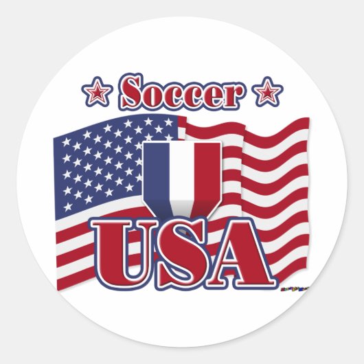 Soccer USA Ronde Sticker (Voorkant)