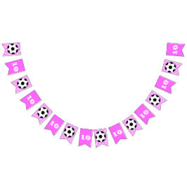 Soccer verjaardagsbanner meisjes roze partijthema vlaggetjes