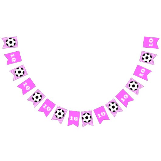 Soccer verjaardagsbanner meisjes roze partijthema vlaggetjes (Alle)